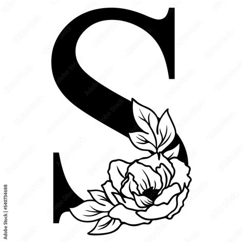 Initial S Flower Printable
