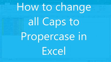 Initial Caps In Excel