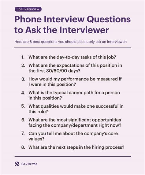 initial phone interview questions to ask