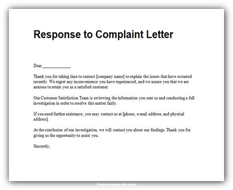 initial response example