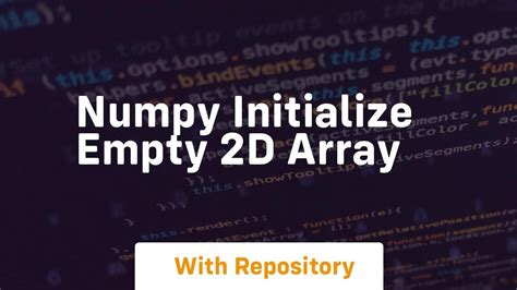 initialize 2d numpy array