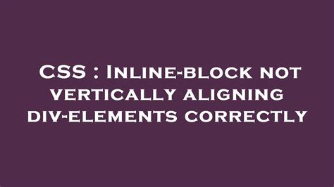 Inline-Block Elements Not Vertically Aligned