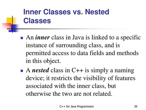 inner class vs nested class