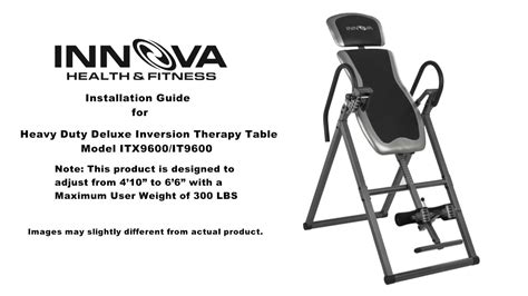 Innova Inversion Table Assembly Instructions