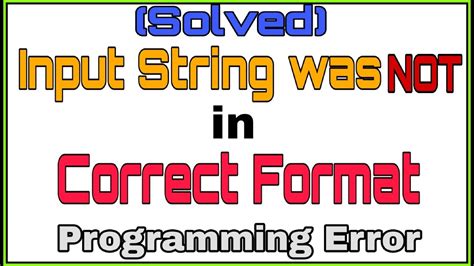Input String Was Not In A Correct Format Dapatkan Data
