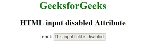Input Box Html Disabled