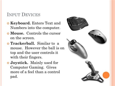 Input Devices And Output Devices Of Computer Ppt