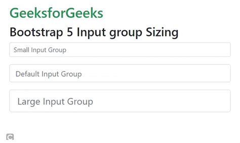 Input Group Bootstrap 5 Sizing