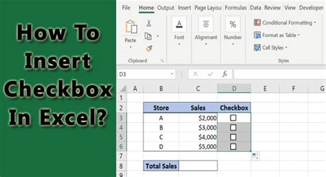 insert checkbox in excel 2016 without developer tab