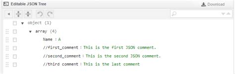 insert comments in json file