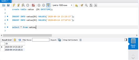 insert current date and time in mysql