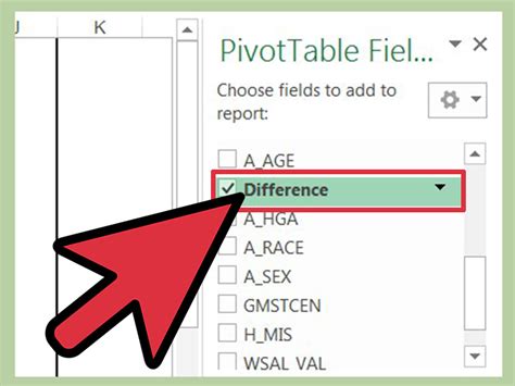 Insert Difference Column In Pivot Table