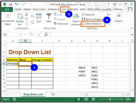 Insert Drop Down In Excel Sheet