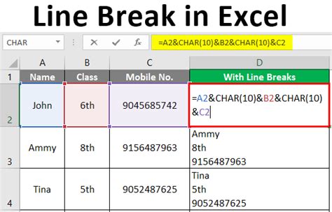 Insert Line Break Excel Mac