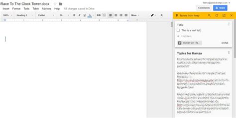 insert notes in google docs