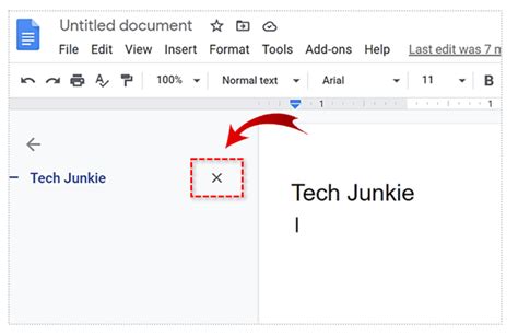 insert outline in google docs