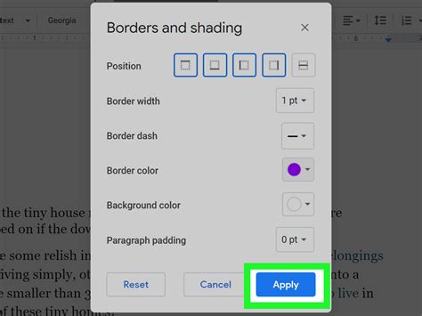 insert page border in google docs