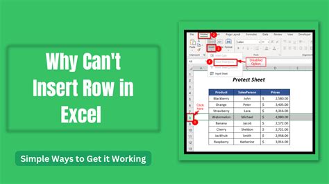 Insert Row Excel Not Working