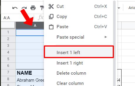 insert row numbers in google sheets