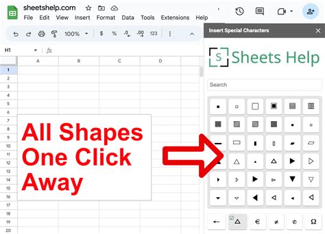 insert shape in google sheets