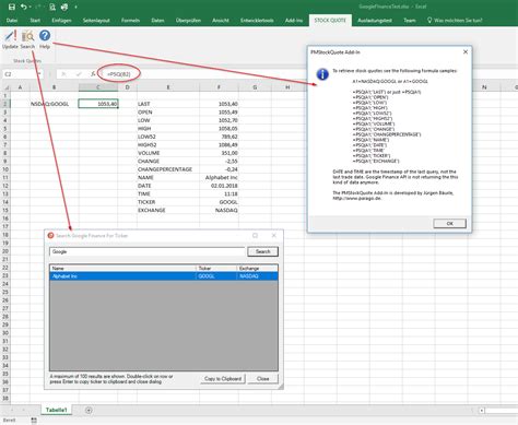 insert stock quote in excel