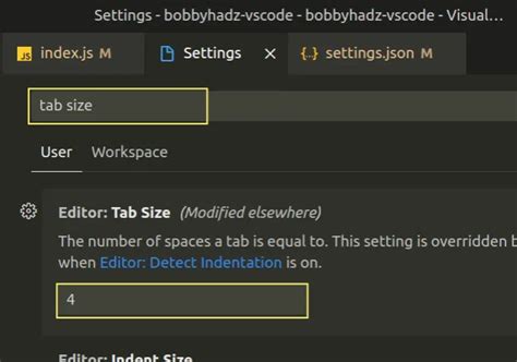 Insert Tab In Vscode
