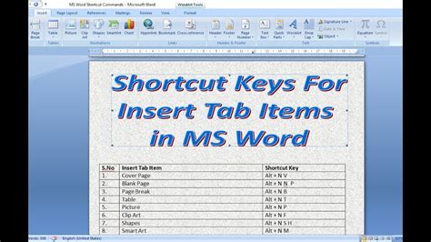 Insert Tab Key In Word