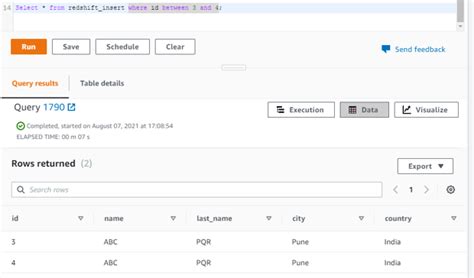 Insert Table Redshift