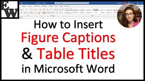 Insert Table Title In Word