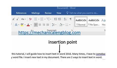 Insertion Point Word 2016 Breaks Full Page