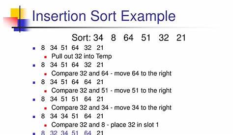 Insertion Sort Example Ppt PPT PowerPoint Presentation, Free