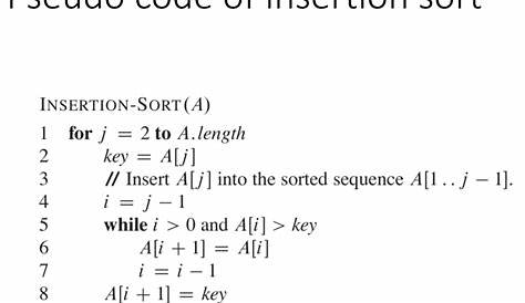 Insertion Sort Pseudo Code In C & ++ (Algorithm,concept,pseudocode