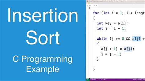 insertion sort algorithm in c language