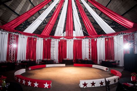 inside a circus tent
