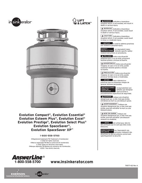 Insinkerator Garbage Disposal Instruction Manual