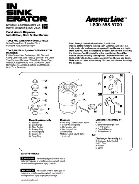 Insinkerator Waste Disposal Manual