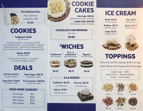 insomnia cookies menu with prices