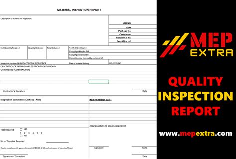 inspection report format in excel