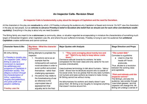 Inspector Calls Structure Analysis