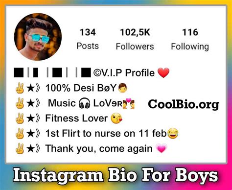 instagram boys bio