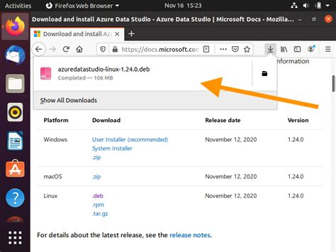 install azure data studio ubuntu 20.04