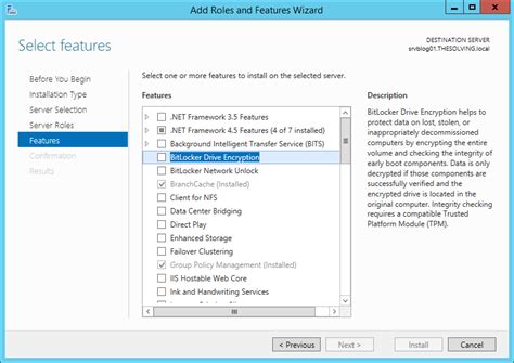 Install Bitlocker Windows Server 2012 R2