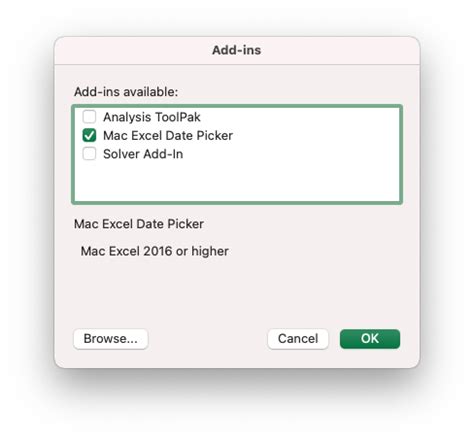 install excel add in mac