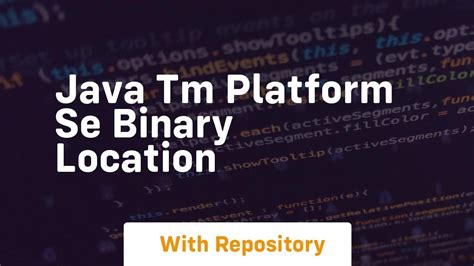 Install Java(Tm) Platform Se Binary