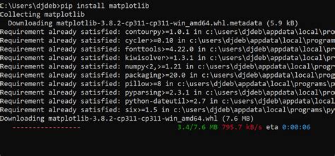 install matplotlib with pip
