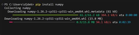 install numpy on vs code