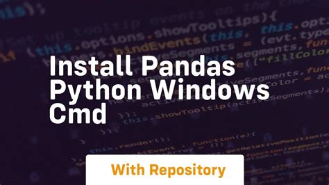 install pandas python windows cmd