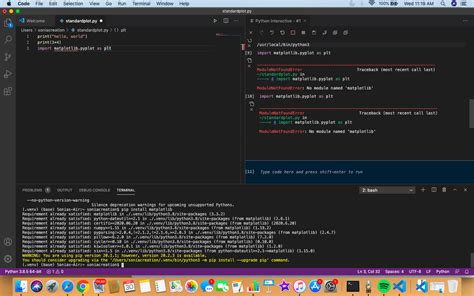 install python packages using visual studio code terminal