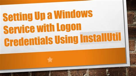 Install Service Using Installutil