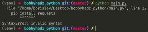 install syntaxerror invalid syntax